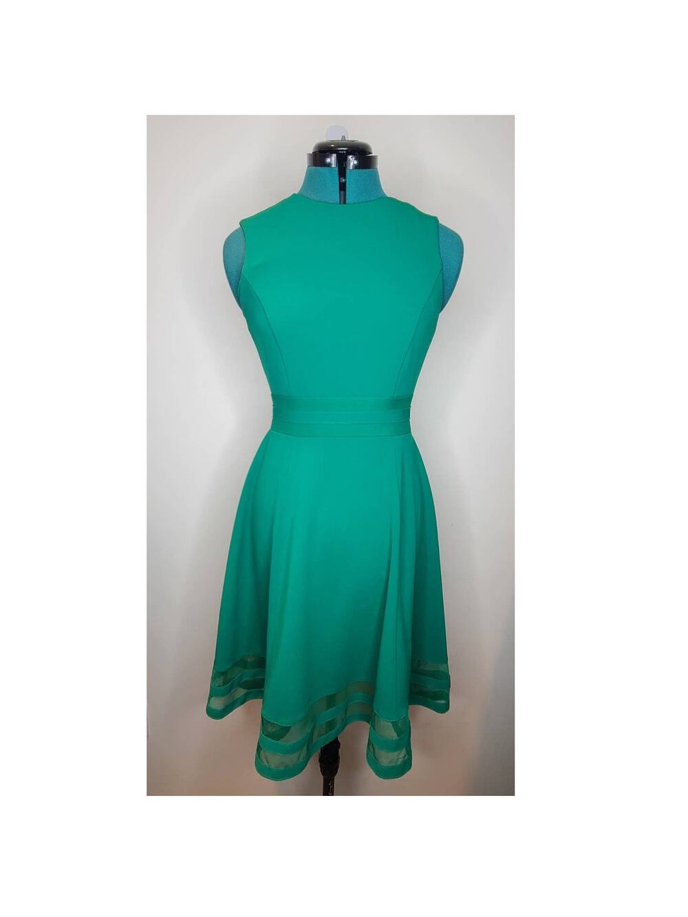 Calvin Klein kelly green fit flare sleeveless dress - 2